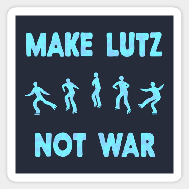 Make Lutz Not War Ice Skating Pun for Peace Sticker by donovanh